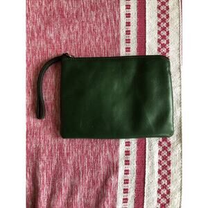 Patricia Nash Cassini Leather Wristlet Cosmetic Bag Deep Green P34906
